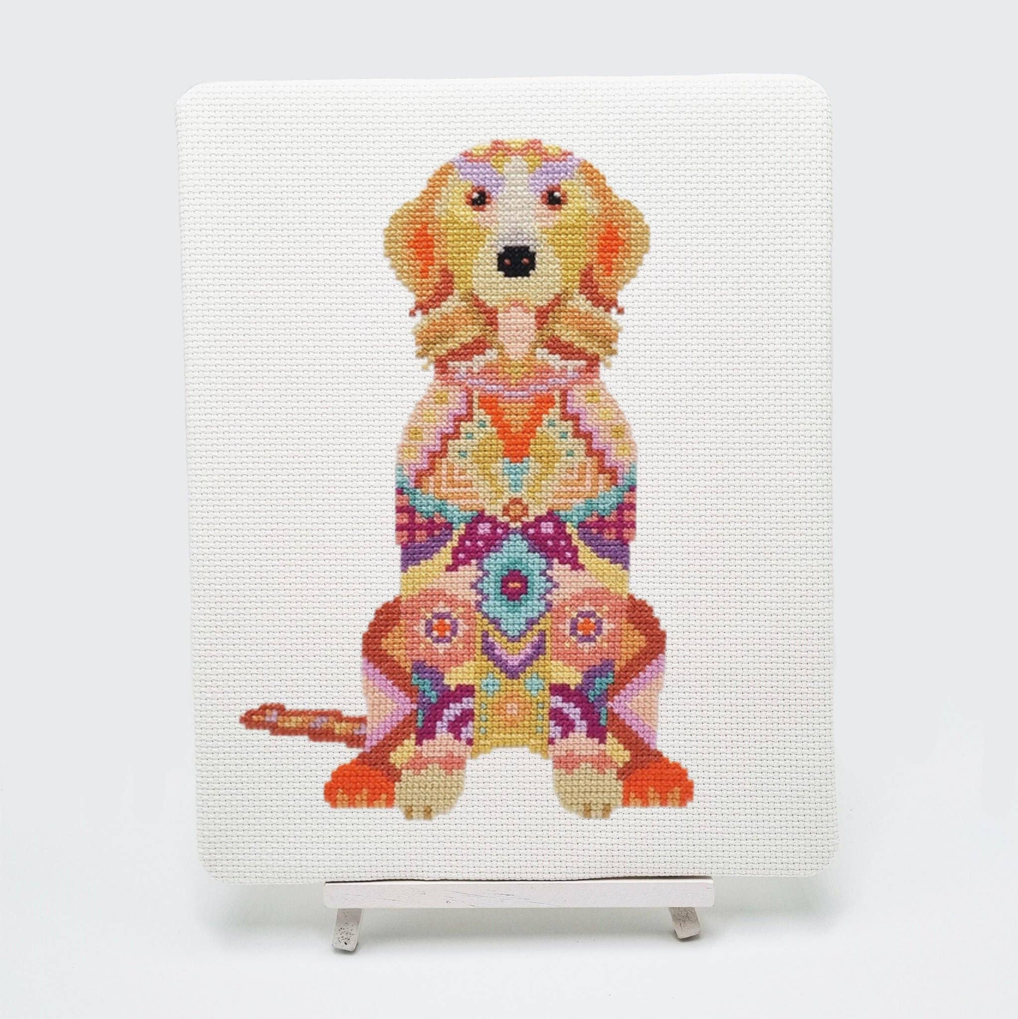 Meloca Designs - Wholesale Embroidery/Cross Stitch Supplies - Mandala Dog Counted Cross Stitch Kit1