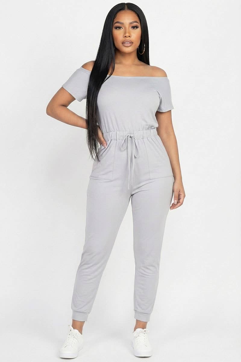 CAPELLA APPAREL - Wholesale Jumpsuit - Women's - Two-way Shoulder Drawstring Jumpsuit16