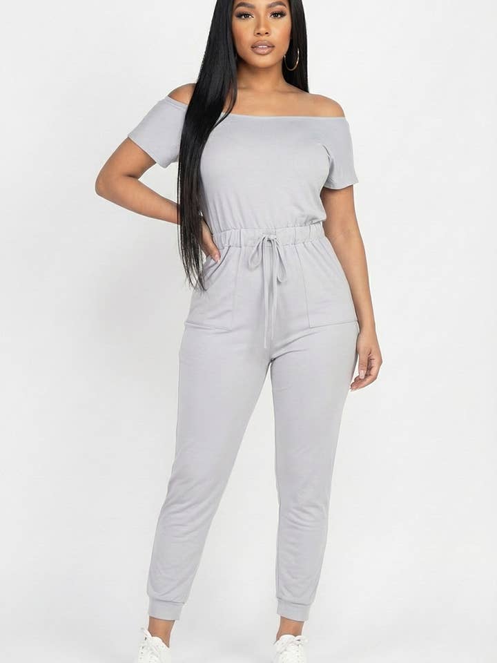 CAPELLA APPAREL - Wholesale Jumpsuit - Women's - Two-way Shoulder Drawstring Jumpsuit16