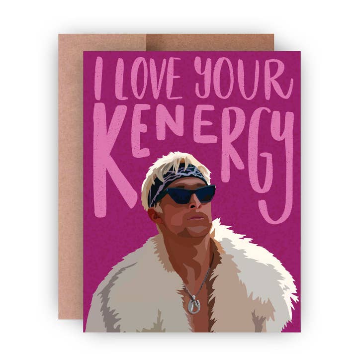 I Love Your Kenergy Barbie A2 Everyday Greeting Card for wholesale by Paper Rings Press