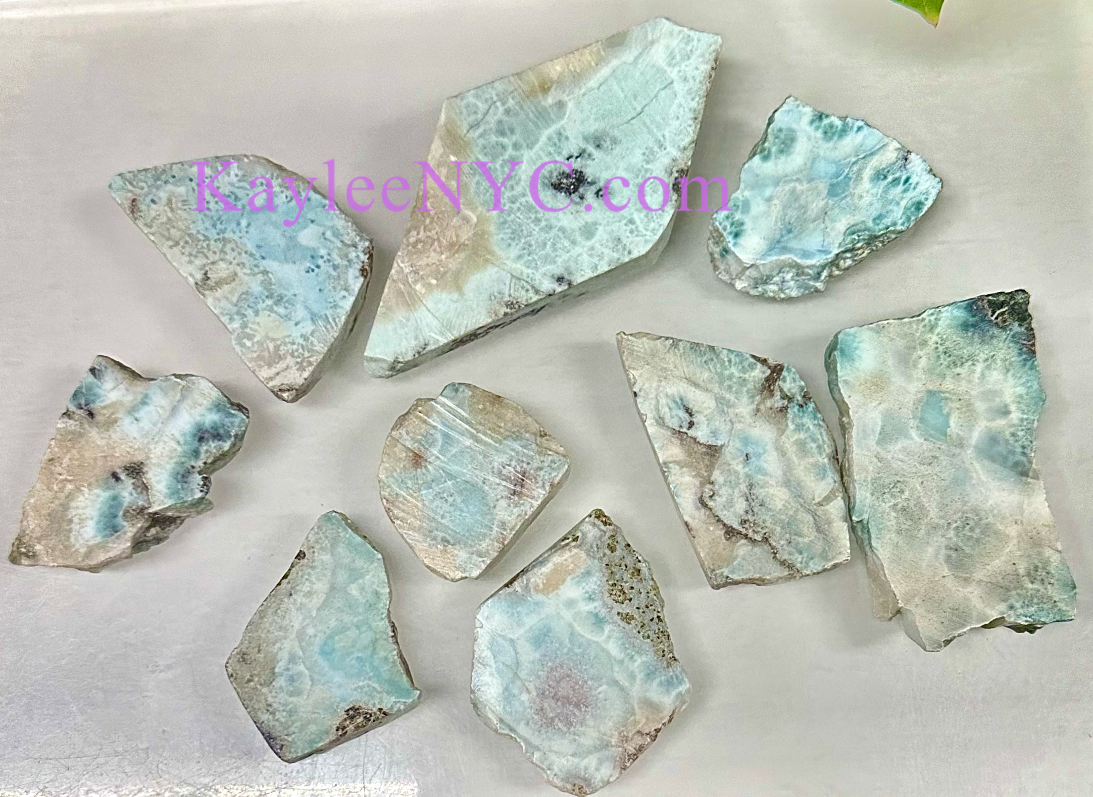 KayleeNYC – wholesale Spiritual stone/crystal – Wholesale Lot 1 lb Natural Larimar Slabs Crystal Healing4