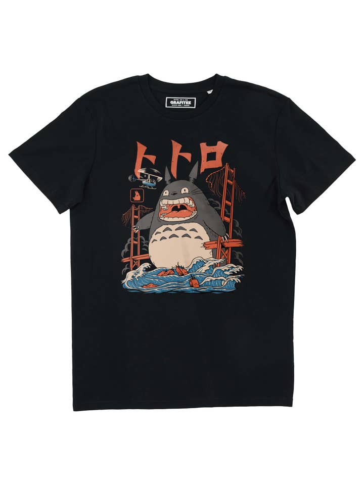 Grafitee - Wholesale Screen Printed T-Shirt - Unisex - Totoro Attack T-shirt - Totoro movie graphic tee shirt1