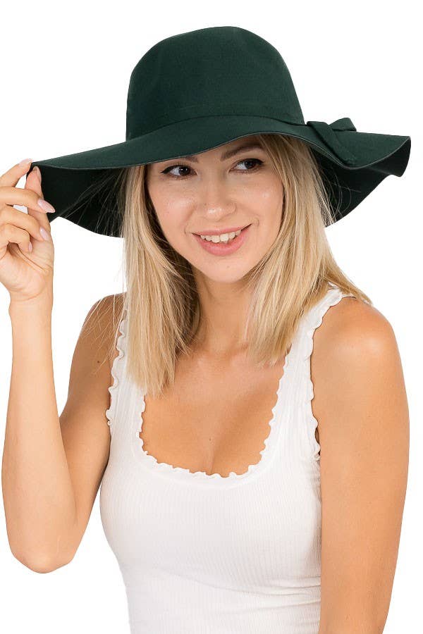 Cap Zone - Wholesale Fedora - Women's - Floppy Sun Hat with Bowknot Wide Brim Felt Hat17