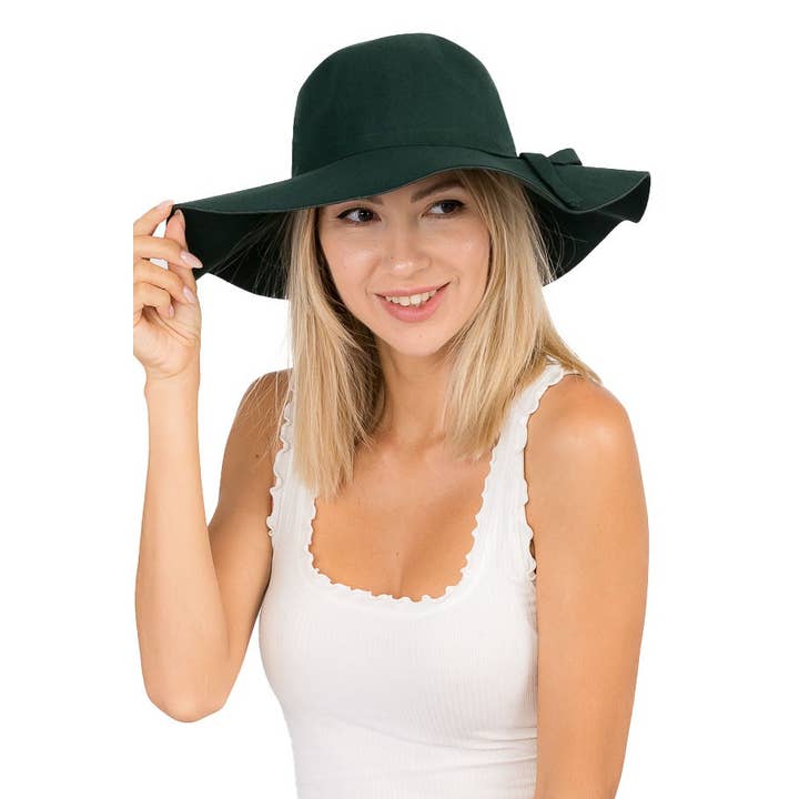 Cap Zone - Wholesale Fedora - Women's - Floppy Sun Hat with Bowknot Wide Brim Felt Hat17