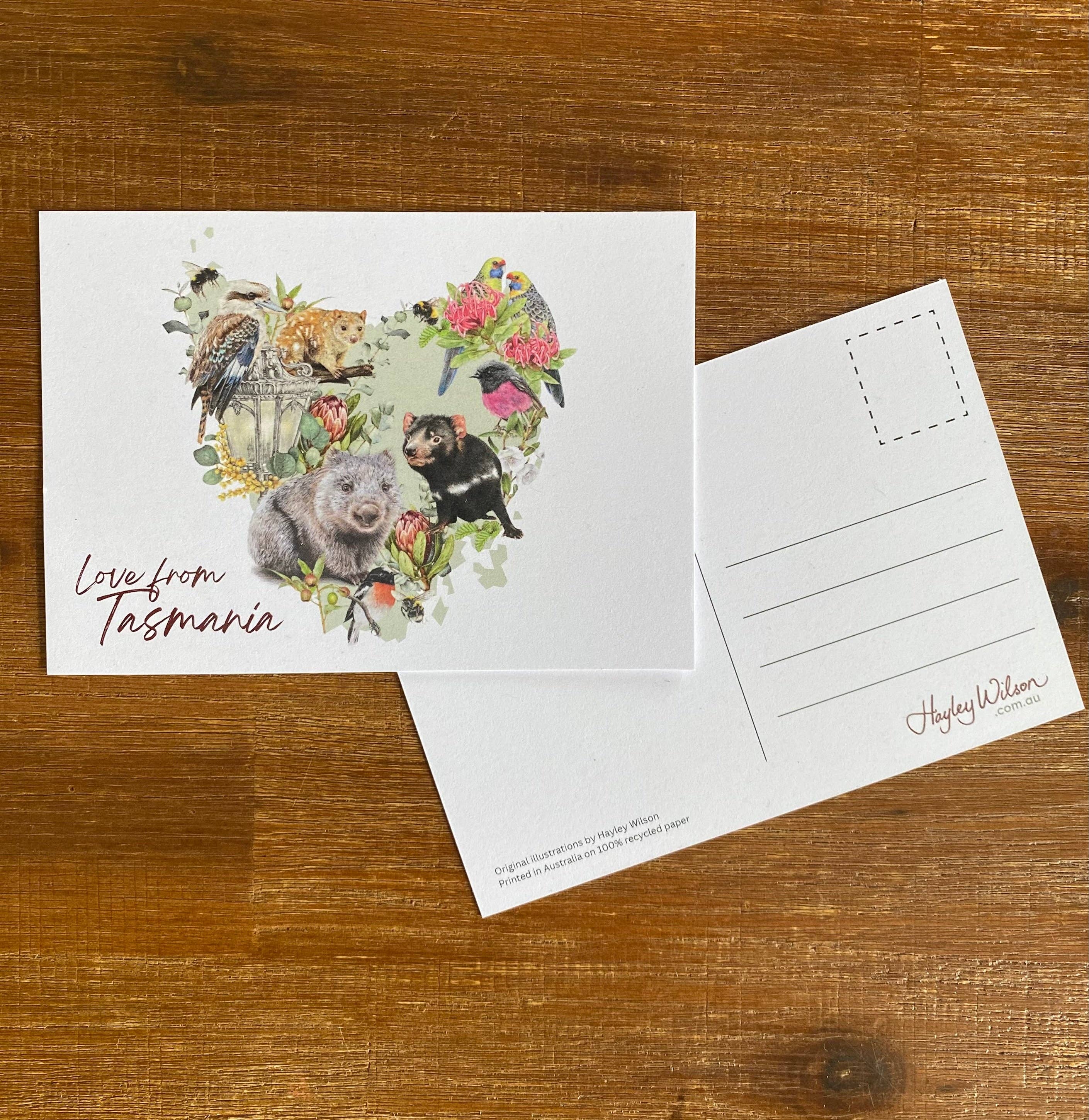 Hayley Wilson – Postal por atacado – Com amor da Tasmânia - Postal1