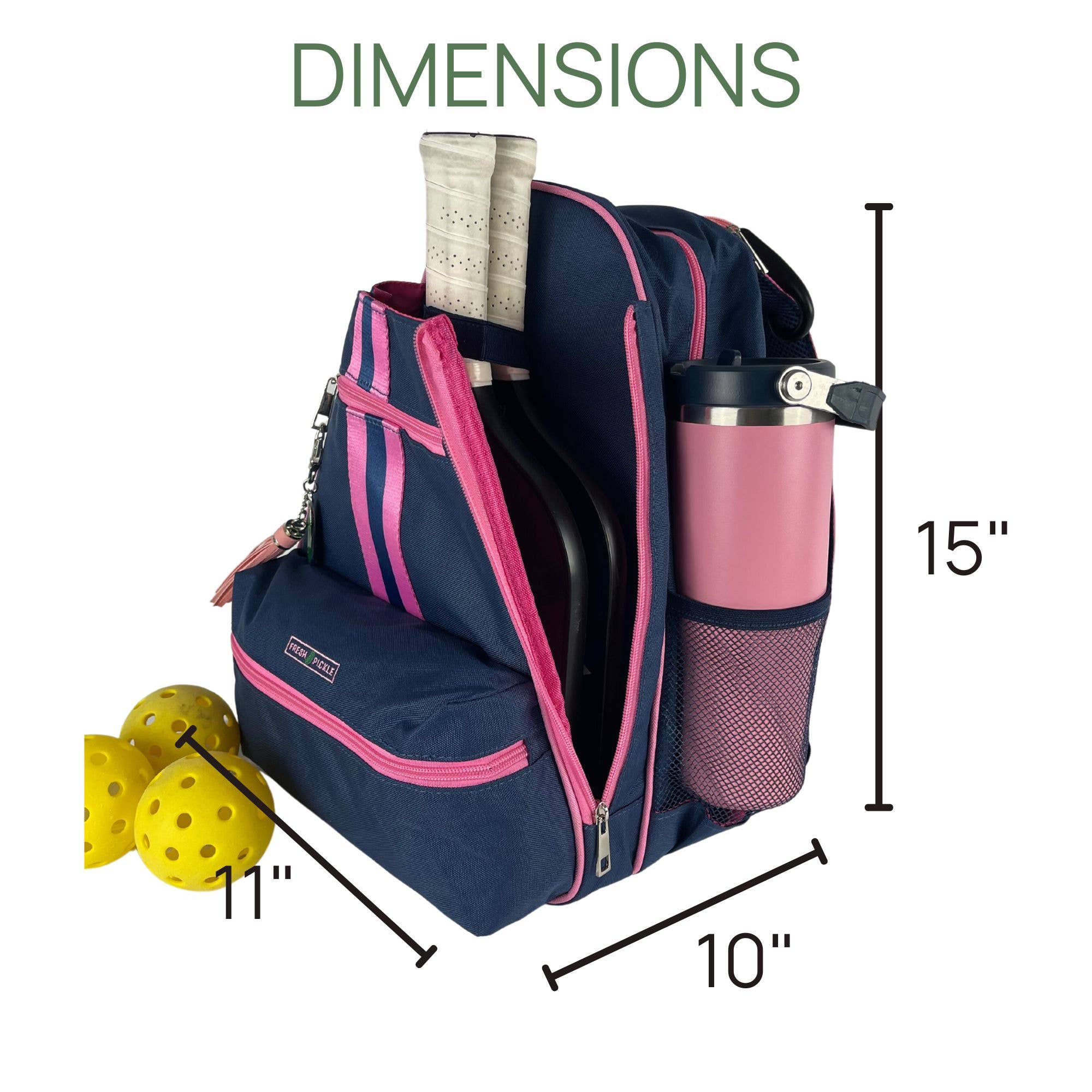 Fresh Pickle – wholesale Sports bag – Unisex – The Teddi Pickleball Backpack Navy / Pink3