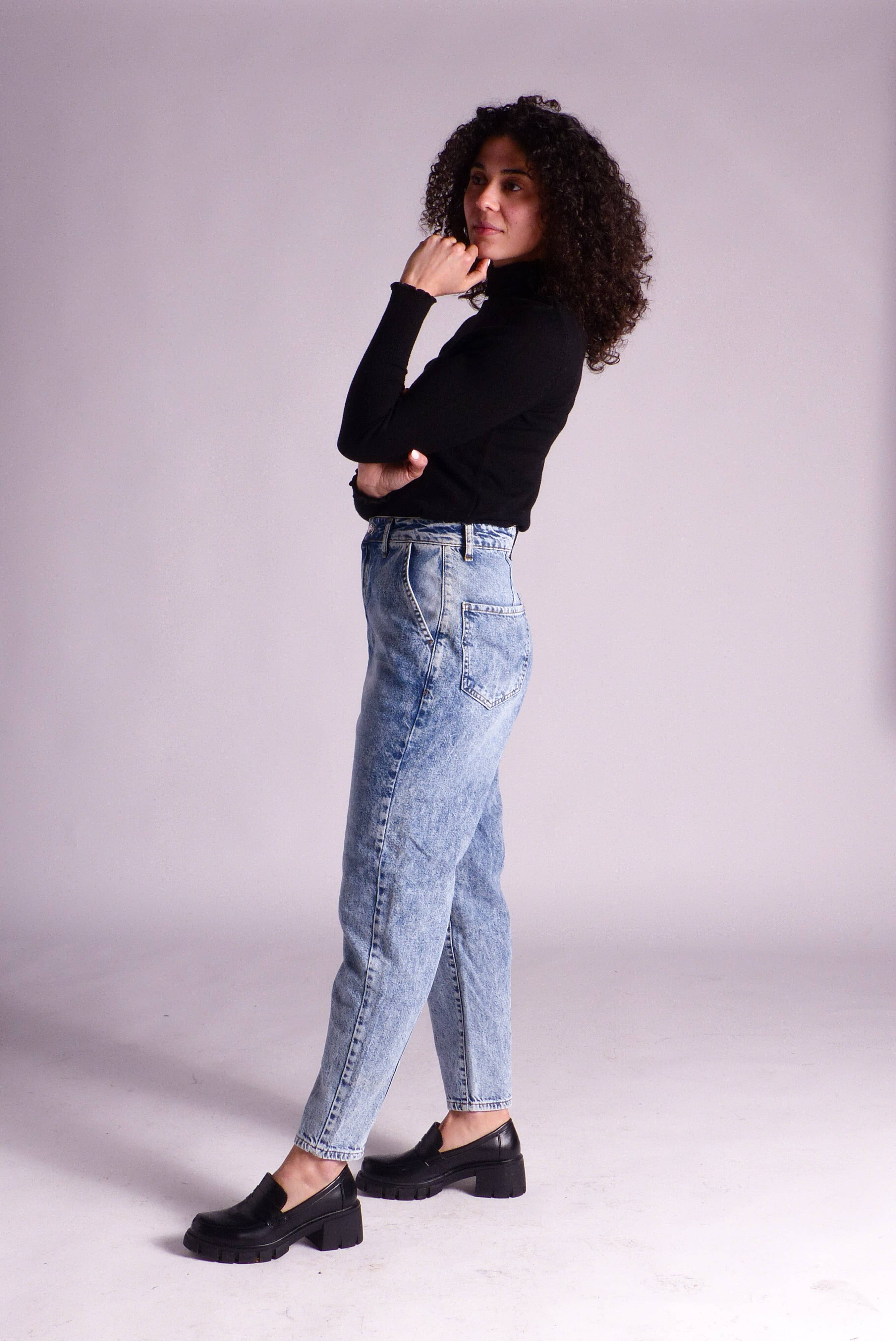 Blue Jean Mom femme -  Taille haute -  mom 80s revisité en vente sur Faire1