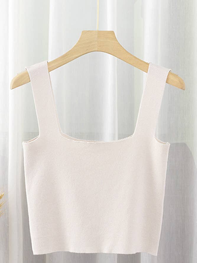 UNISHE - Wholesale Tank top – Women′s - Plain Square Neck Cami Tank Top ZK201