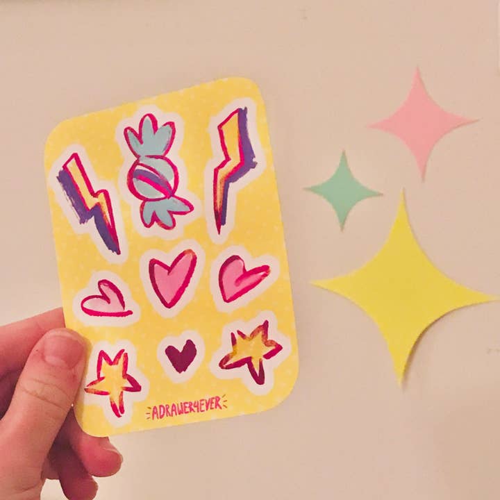 Celebrate Sticker Sheet for wholesale by ADRAWER4EVER