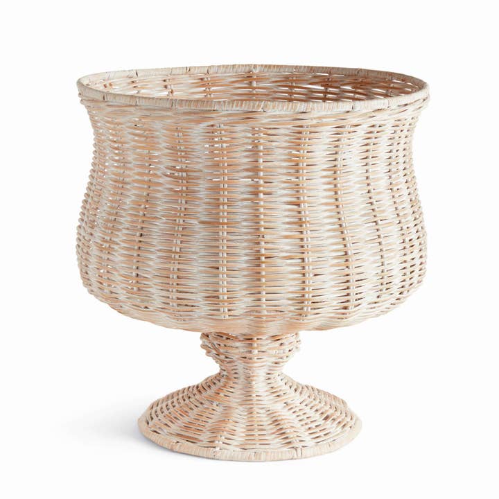 Napa Home & Garden - Wholesale Urn - Chesapeake Rattan Footed Urn Wide - Whitewash0