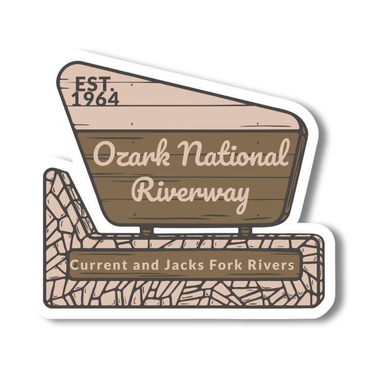 Ozark National Riverway Sign - Waterproof Vinyl Sticker for wholesale by National Parks and Beyond