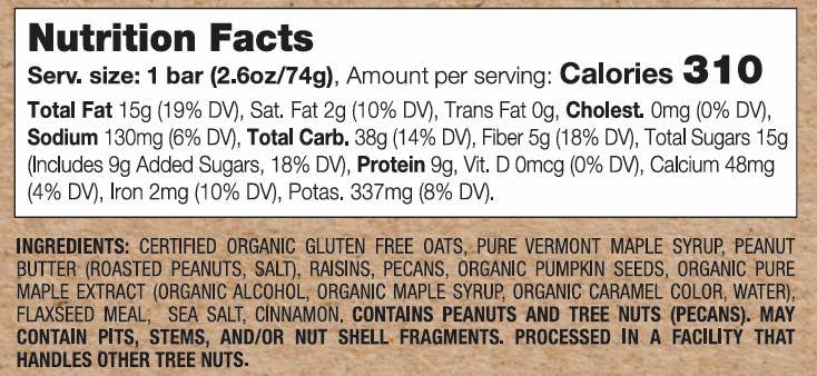 Owl Energy Bar - Wholesale Snack Bar - Maple Pecan OWL Energy Bar (Case of 24)3