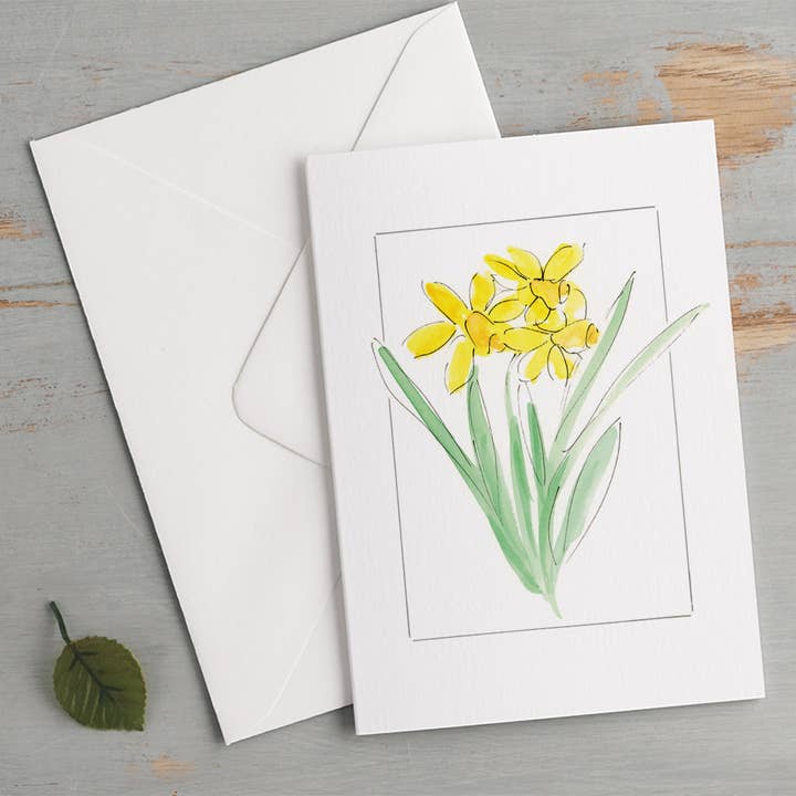 'Daffodils' Spring Flower Card for wholesale by Gabrielle Solly Illustration