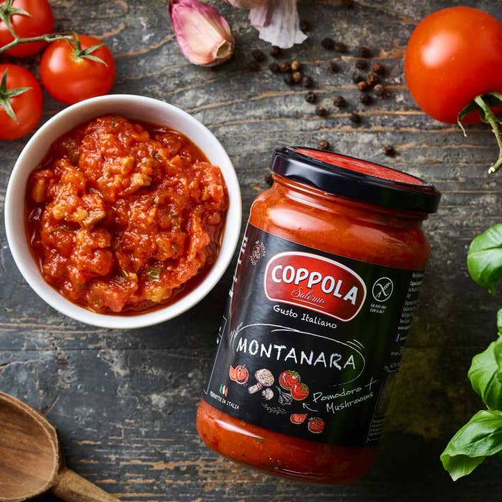 Gourmica – Großhandel Pastasoße – Coppola Montanara-Sauce mit Champignons (350g)