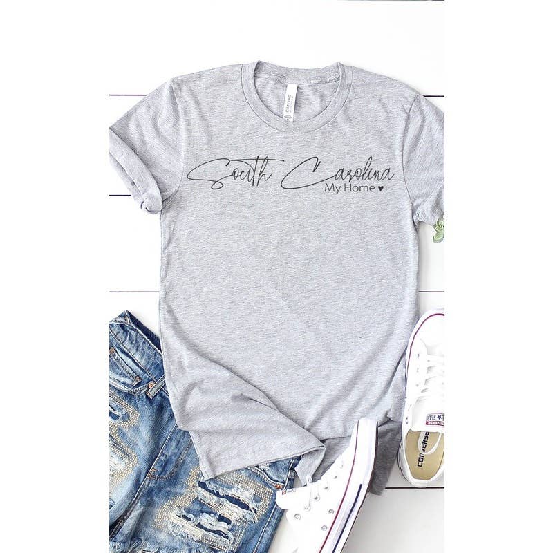Kissed Apparel – wholesale Screen printed t-shirt – Women′s – South Carolina my home graphic tee7