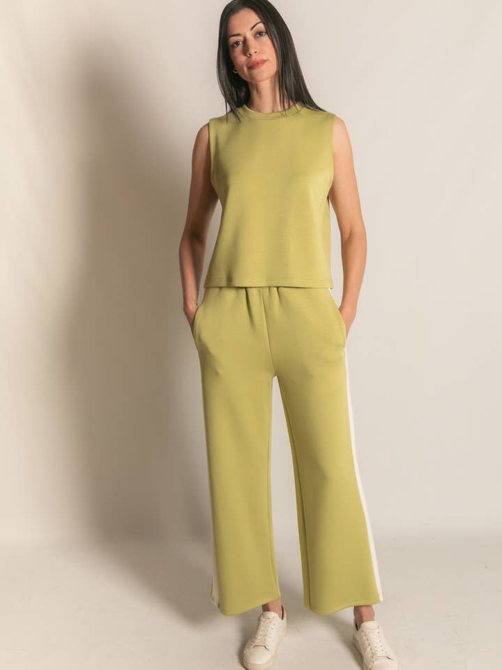 P. CILL - Vente Pantalon – femme - Pantalon à jambes larges P. CILL Butter Modal à rayures latérales67