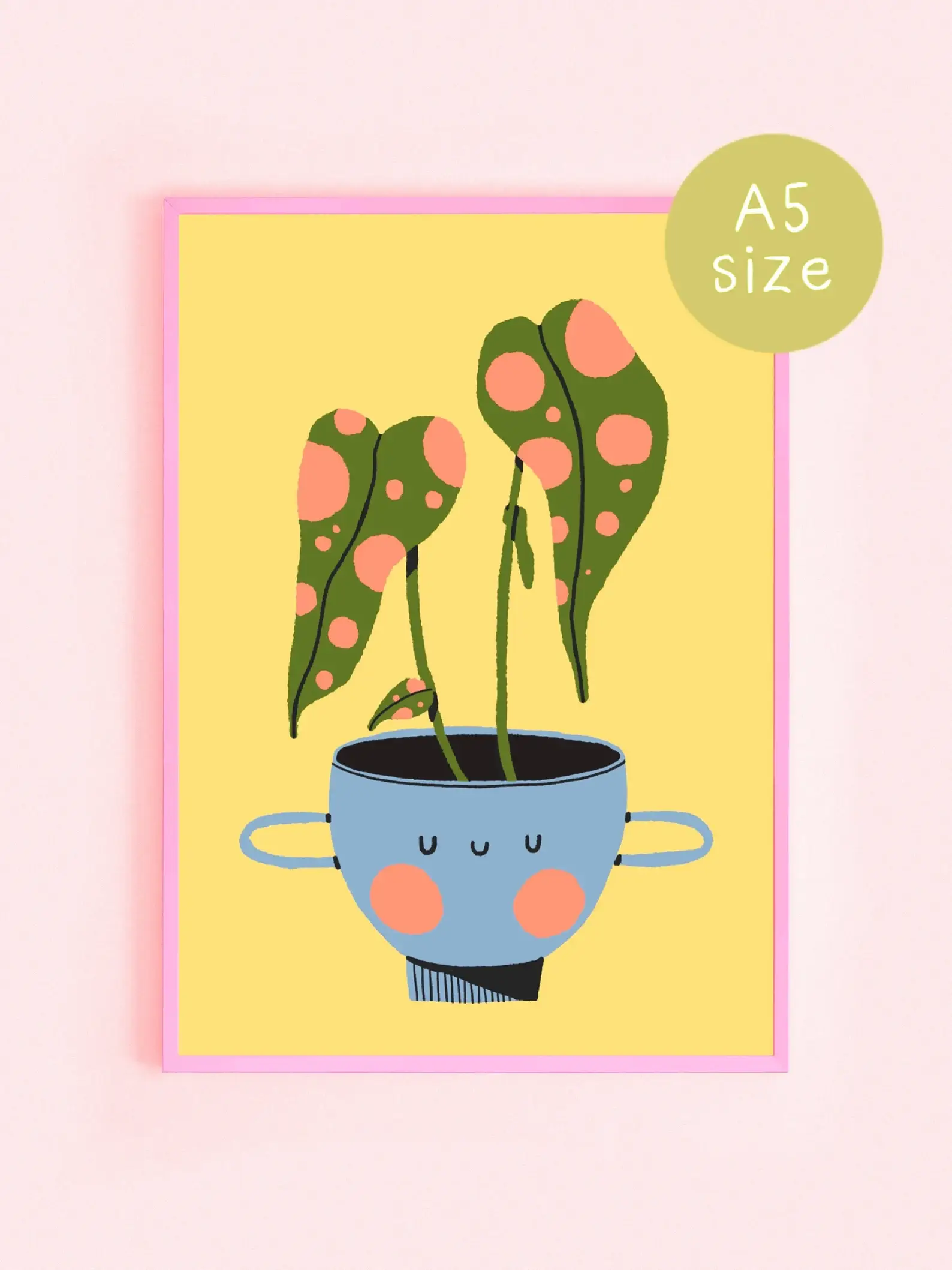 Bloemkolie - Wholesale Art Print - Polkadot plant A5 print / botanical illustration poster2