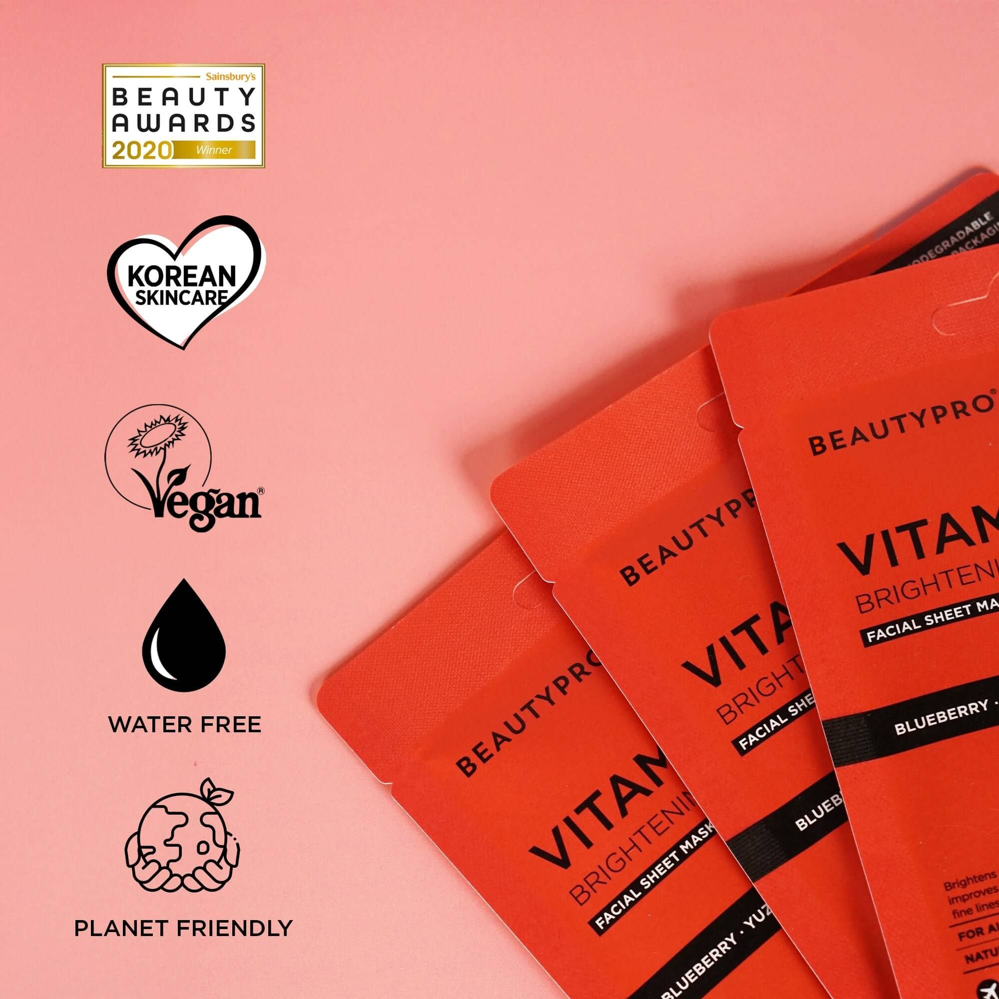 BEAUTYPRO – wholesale Skincare face mask – VITAMIN-C Brightening Sheet Mask - 100% Biodegradable4