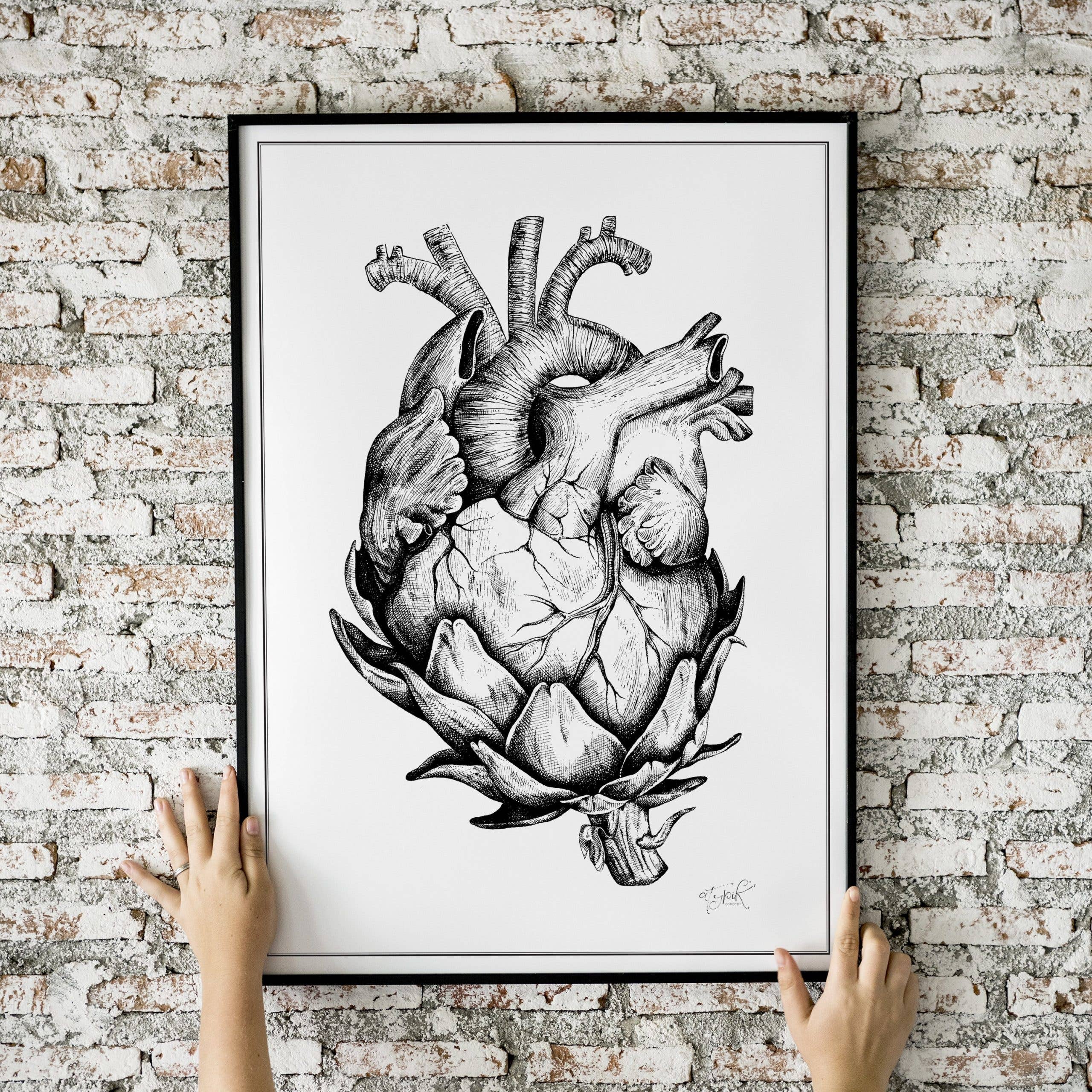 Atypik' Concept - Wholesale Art Print - Artichoke Heart Illustration - A33