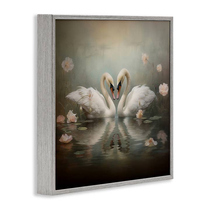 Stupell Industries - Wholesale Wall Sign - Romantic Swans in Floral Pond - Framed Wall Art14