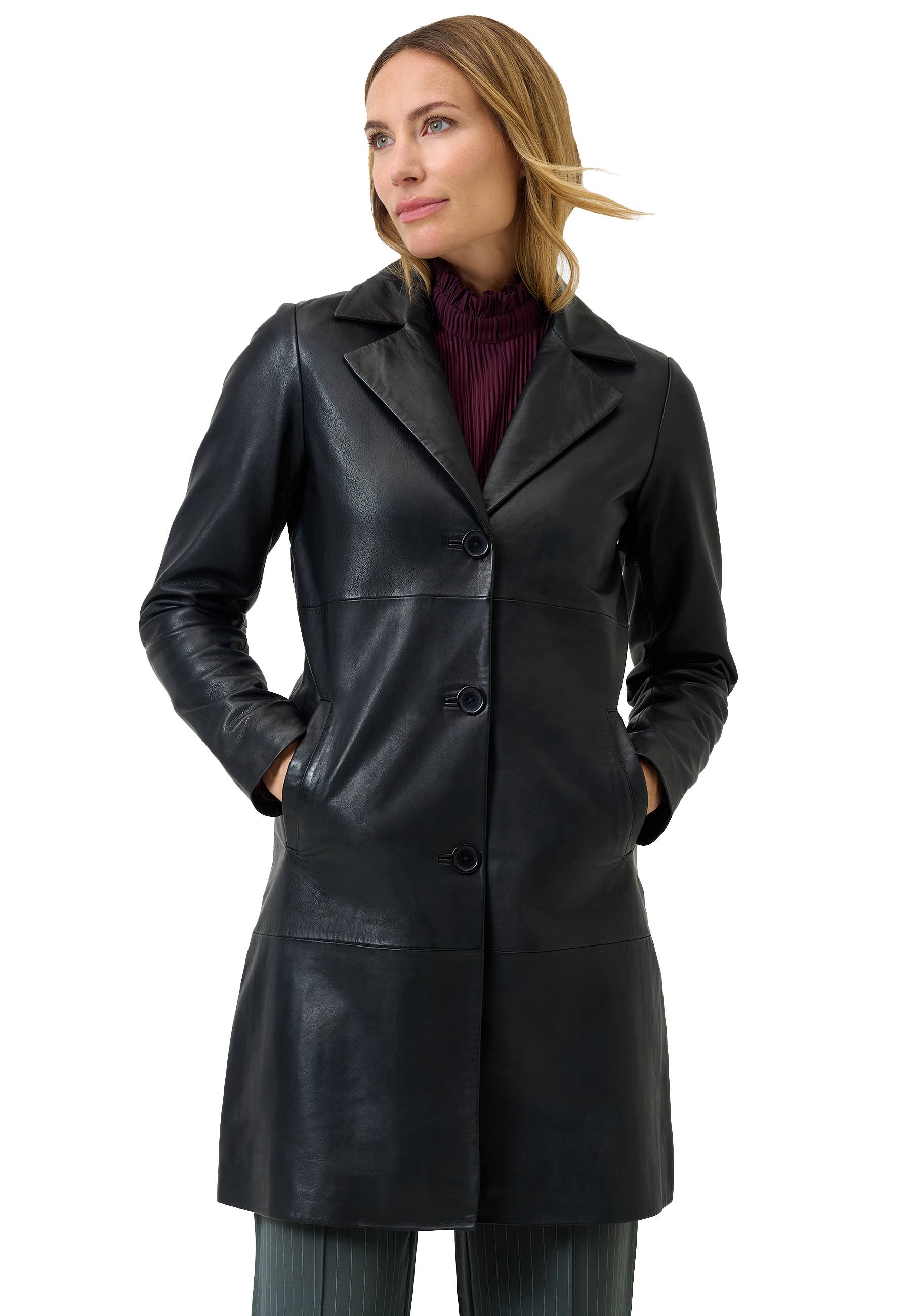 Ricano – Großhandel Mantel - Damen – Klassischer Damen Ledermantel Marzia  - Lamm Nappa Leder5