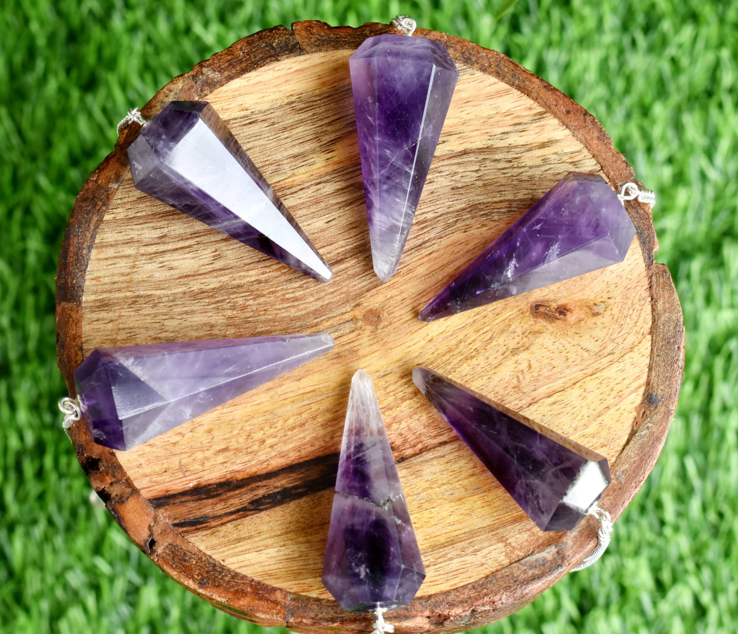 Soothing Crystals - Wholesale Spiritual Stone/Crystal - Dowsing Pendulum | Amethyst | Faceted Crystal Pendulum18