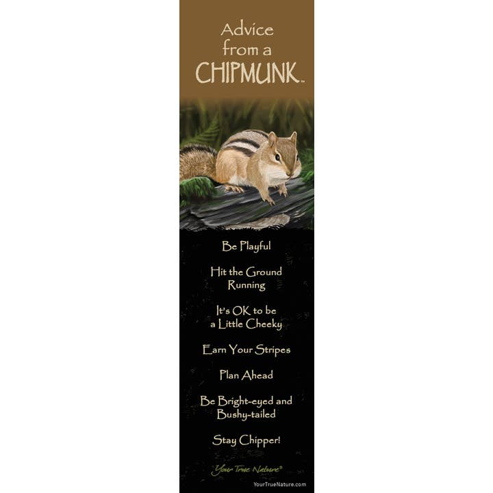 Advice for Life by Your True Nature - Wholesale Bookmark - Advice from a Chipmunk Laminated Bookmark