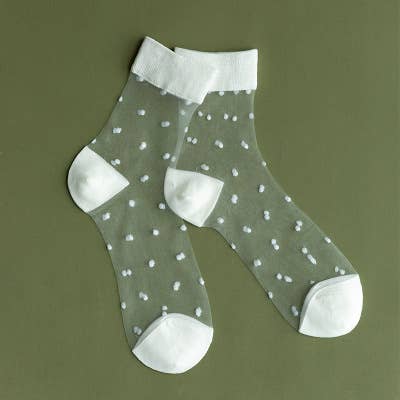 MKS America - Wholesale Socks - Women's - Polka Dots Sheer Mesh Socks