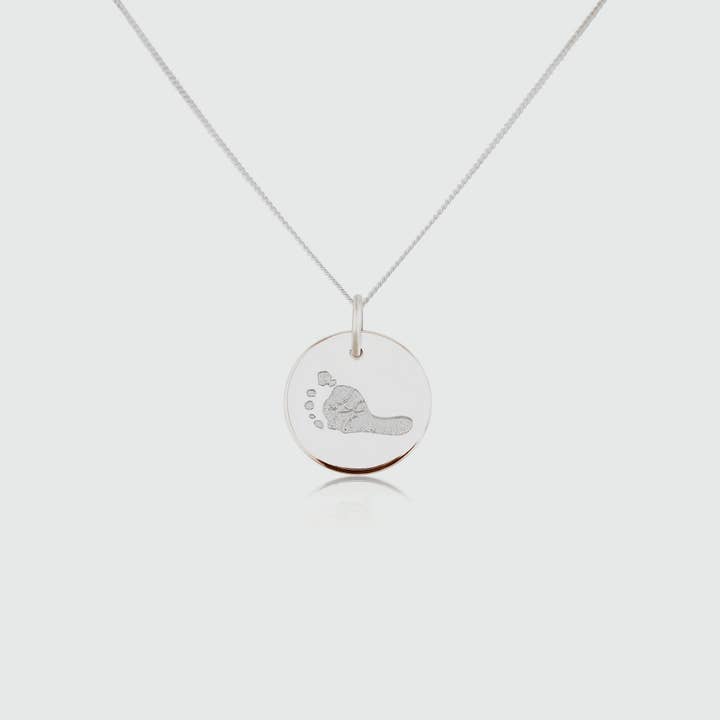 Bellevue Silver Footprint Pendant for wholesale by Auree Jewellery