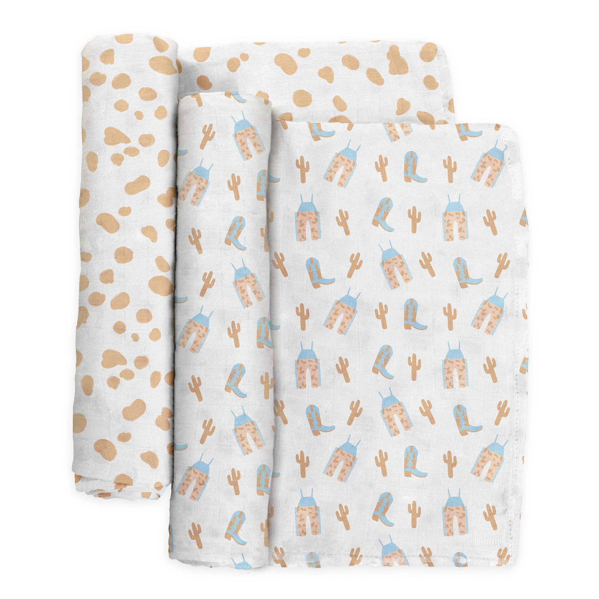 JuJuBe - Wholesale Swaddle Set - Baby - Swaddle Blanket Set Howdy Partner Blue2
