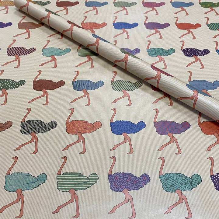 Hansel - Vendita all'ingrosso Rotoli di carta da regalo - Confezione regalo Ostrich Fiesta