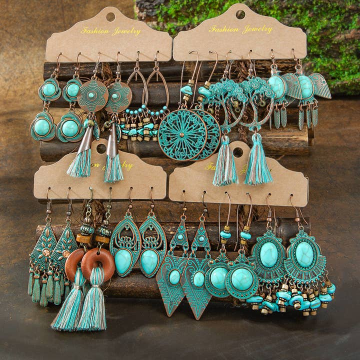 Fashion Tassel Earrings Set for Women - Vintage Style for wholesale by Halcyon Outfitters®