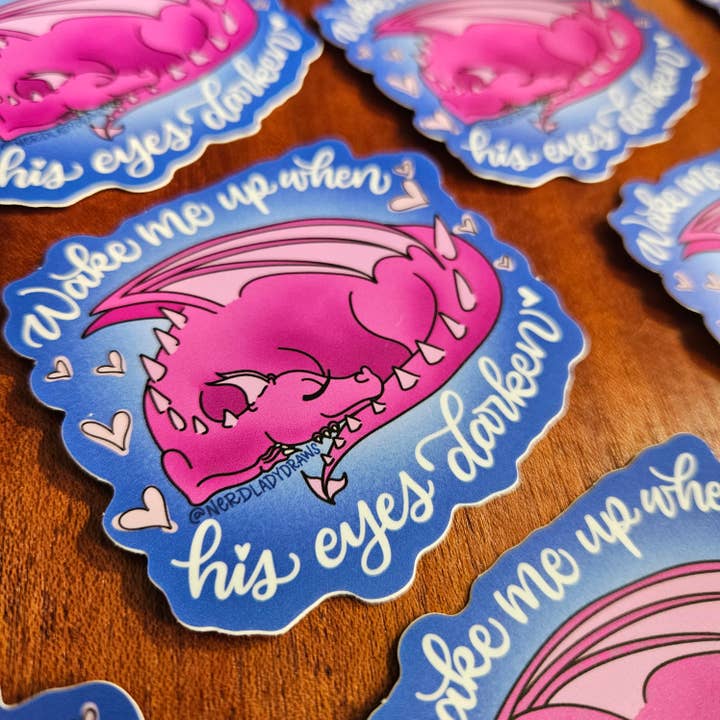 Romantic Dragon Sticker for wholesale by Nerd Lady Designs