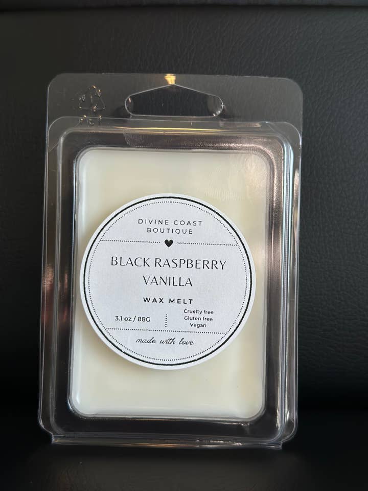 Cire fondue à la vanille à la framboise noire pour la vente par Divine Coast Boutique