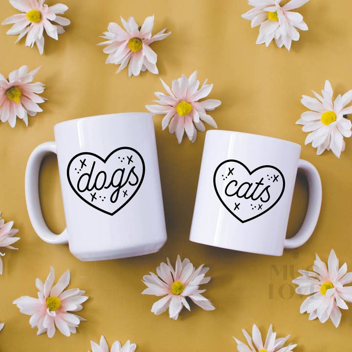 Dogs/Cats Heart Mug for wholesale by Mug Love