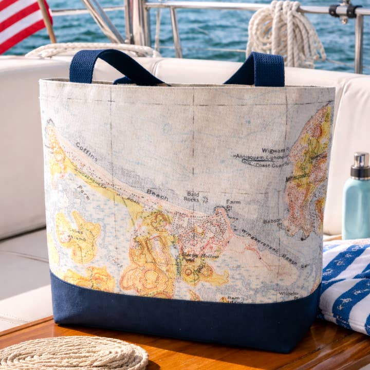 Classic Boat Bag – Custom Nautical Chart or Map Tote for wholesale by Not for Navigation