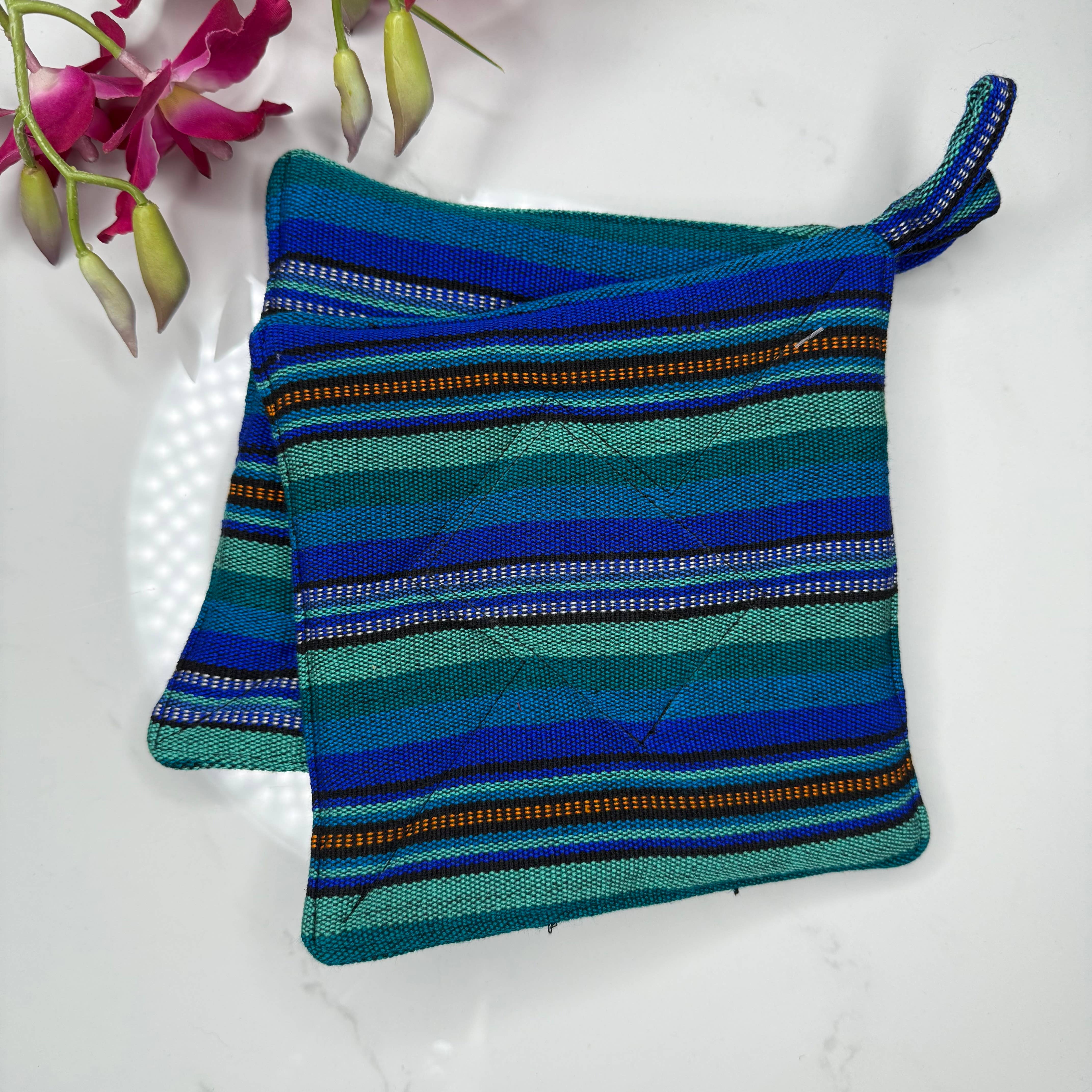 Lucia's Imports – Engroshandel Grydelap – Sæt med 2 matchende firkantede grydelapper0