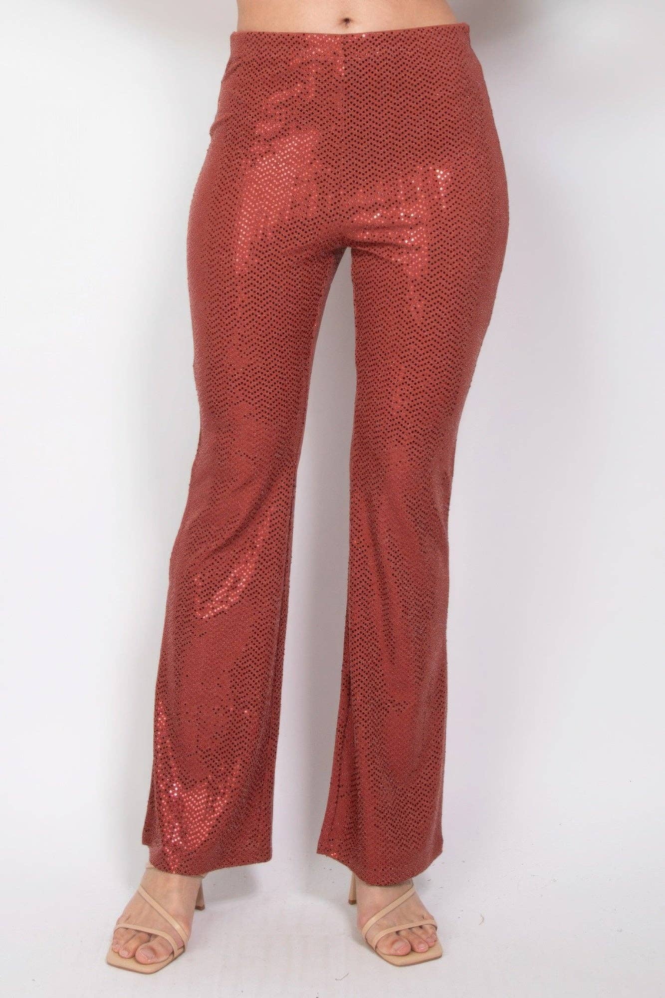 CC Wholesale Clothing - Wholesale Pants - Women's - Sequined Fit & Flare Midrise Pants