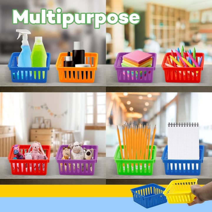 4E's Novelty - Wholesale Storage Bin - Square Classroom Baskets for Classroom Storage - 12 pcs6