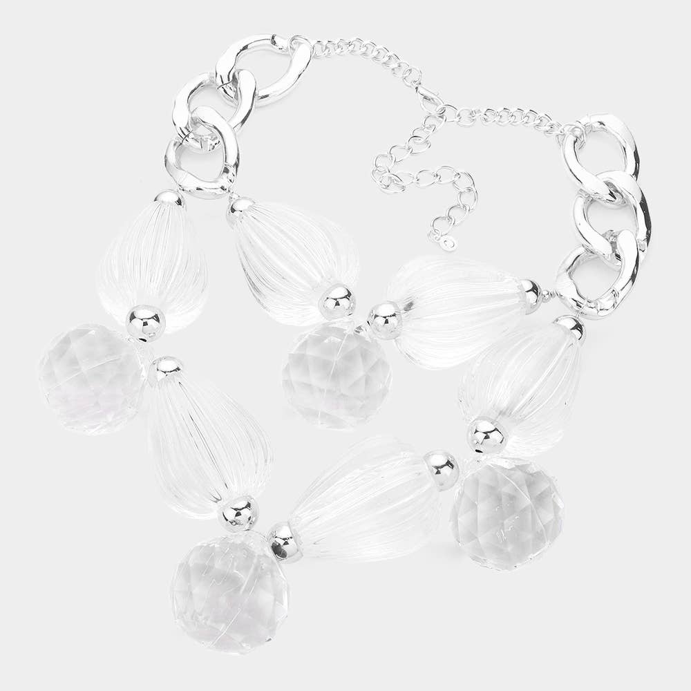 Sensibling Corp. - Vente Colliers plastrons - Collier tendance en perles de lucite3