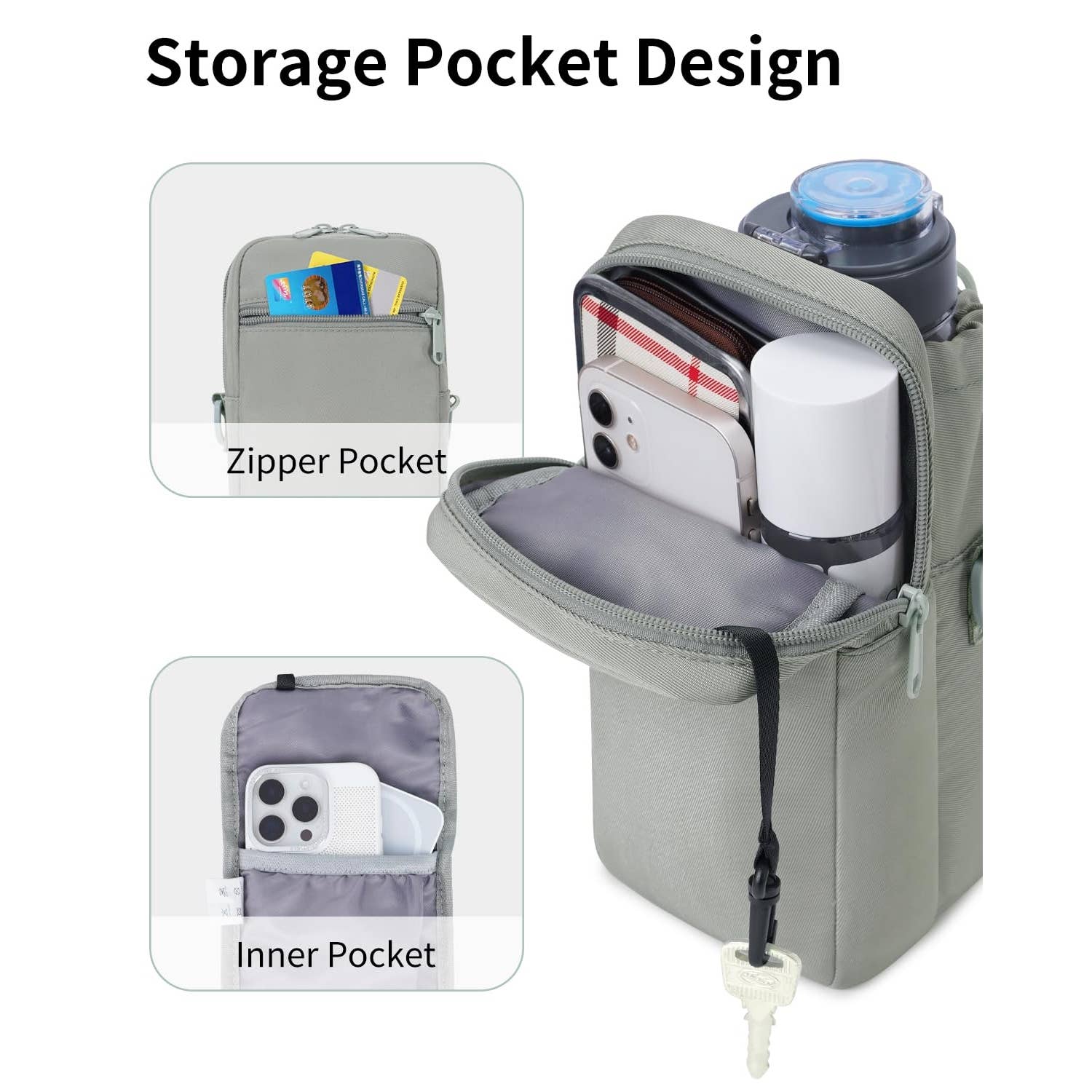 wandf – wholesale Crossbody-väska – Unisex – Vattenflaskhållare med telefonficka för vandring20