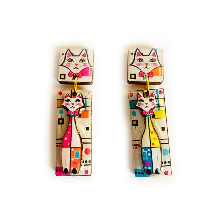 Rosie Rose Parker - Wholesale Dangle Earrings - atomic cat earrings statement earrings novelty jewellery uk3
