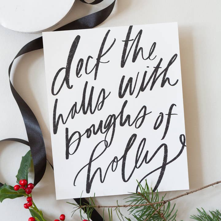 Deck the Halls | Smoky Jade | Art Print for wholesale by Lindsay Letters