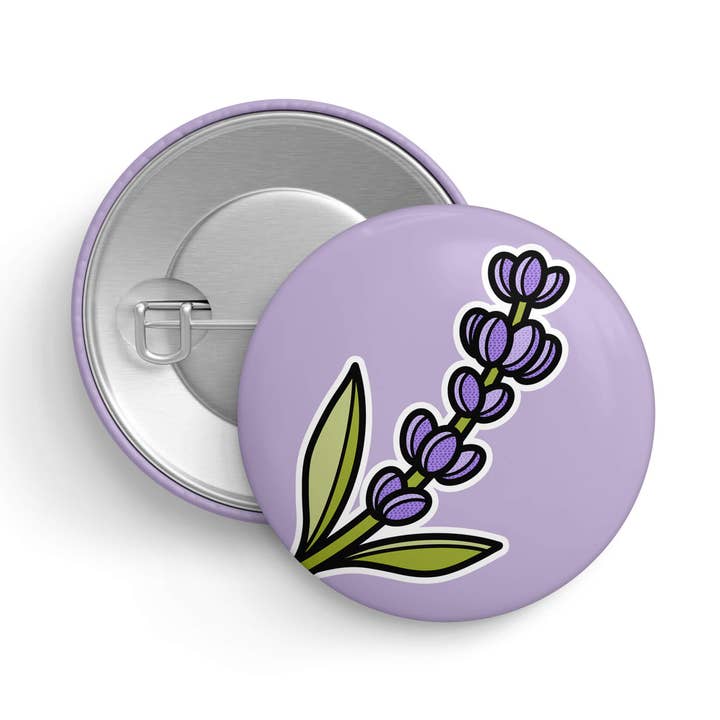 Racha de Lavanda | Pin de Orgullo Floral | Insignia de Botón LGBTQ+ para venta al por mayor de That Queer Card Co