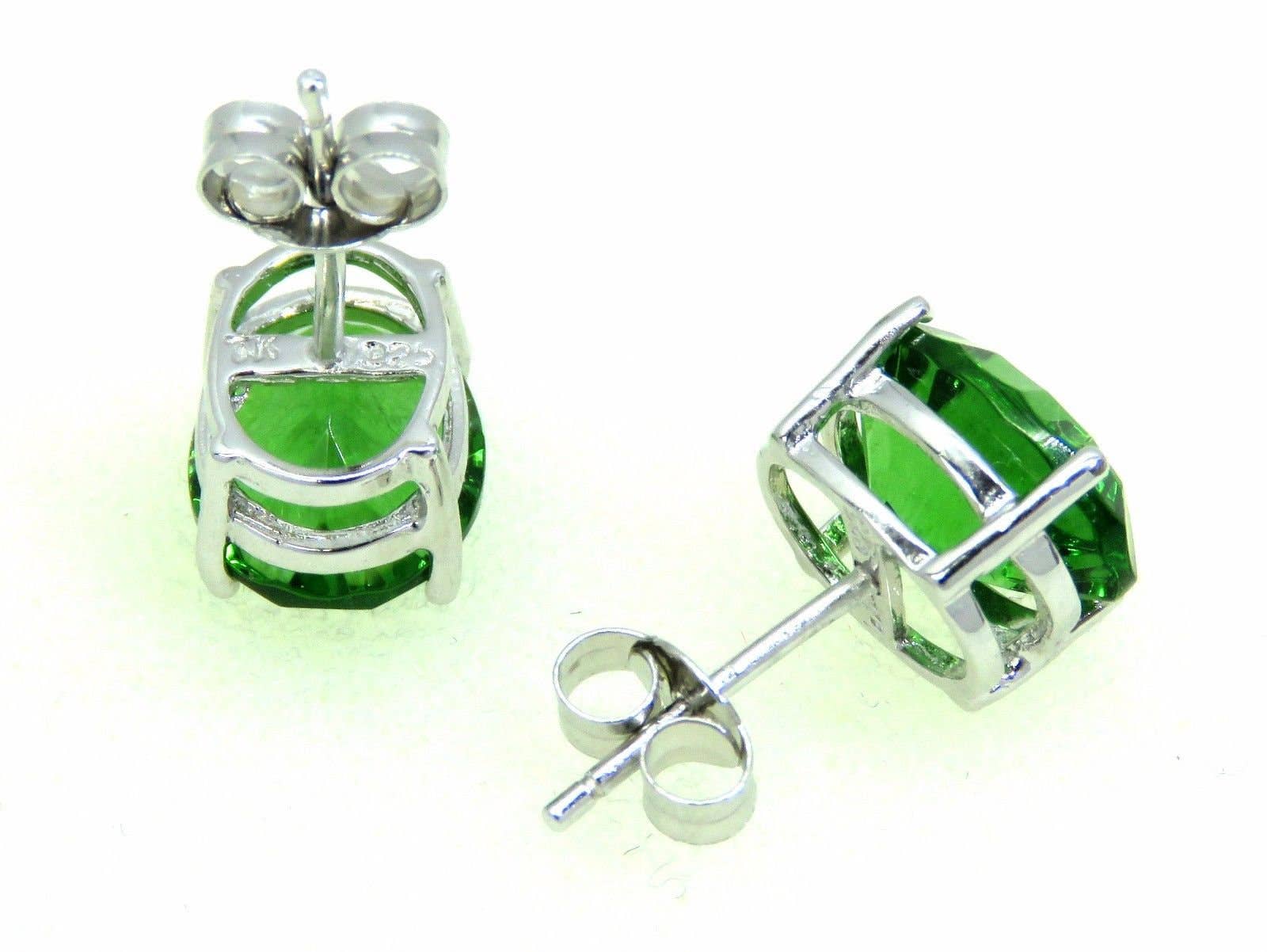 Twan Kee Jewelry - Wholesale Stud/Post Earrings - Classic Green Oval-Cut Helenite Stud Earrings2