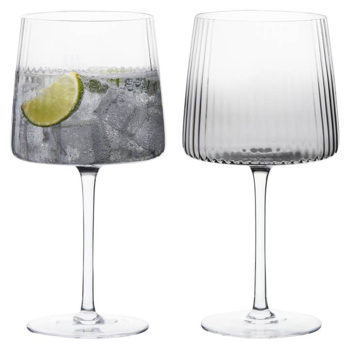 Anton Studio Designs - Wholesale Cocktail/Liquor Glass - Set of 2 Empire Smoke Grey Gin Glasses - Cocktail Glass Set