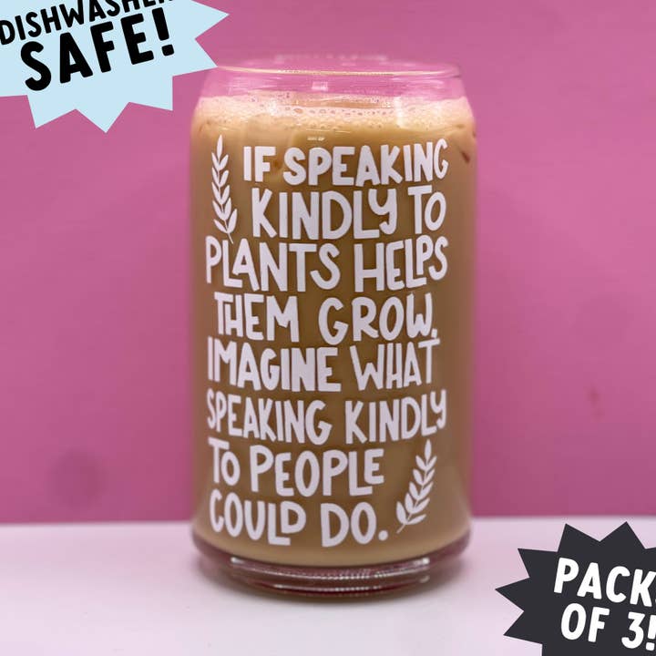 Kind To Planter - Glas Krus - øldåse glas - kaffekop for engroshandel hos Just Be Kind Co.