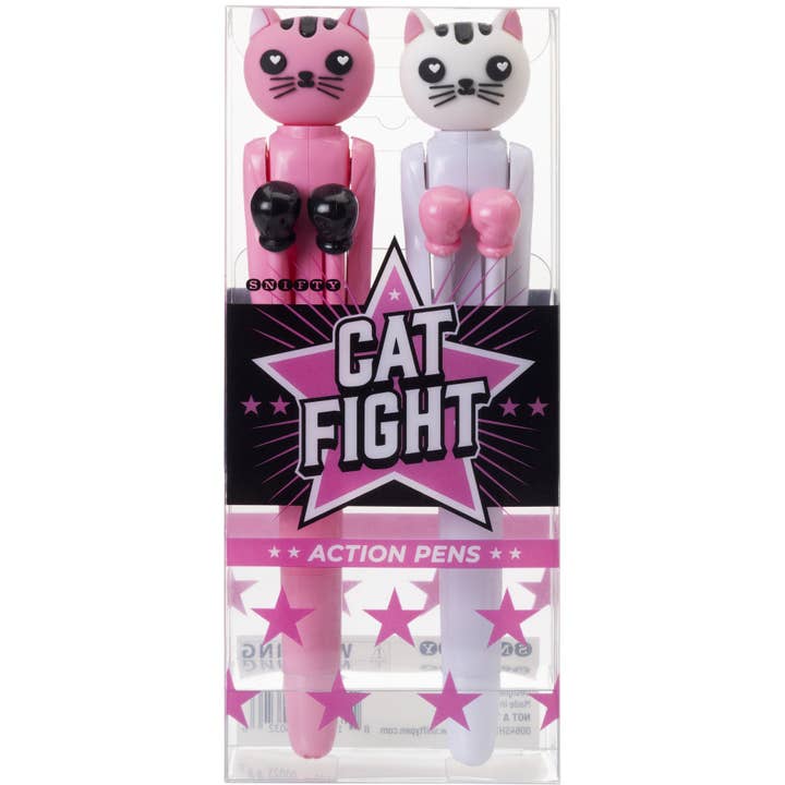 SNIFTY - Wholesale Pen - CAT FIGHT ACTION PEN DISPLAY OF 82