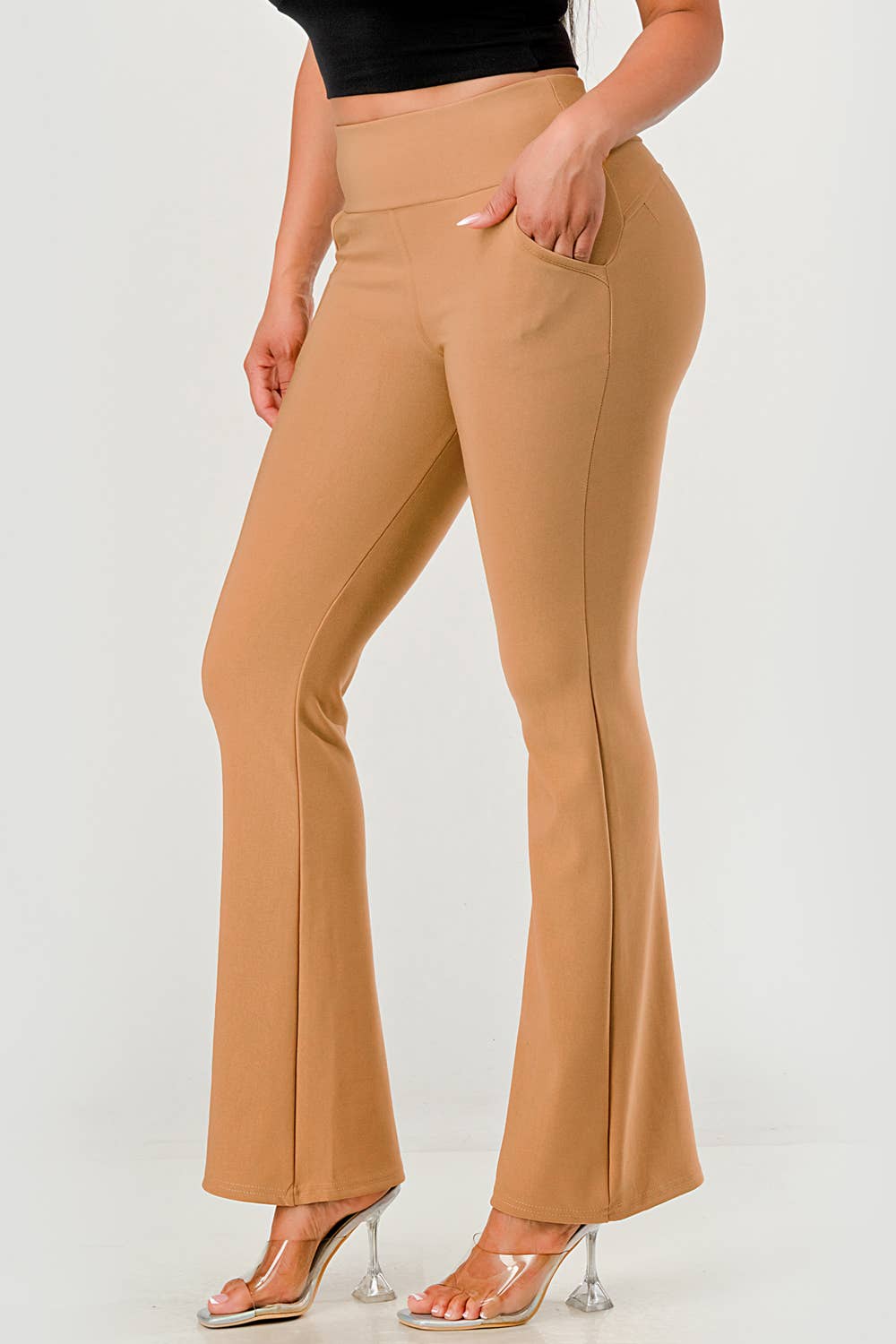 REDFINCH APPAREL INC - Wholesale Pants - Women's - Womens Tummy Control Butt Sculpting Flare Pants With Pockets20