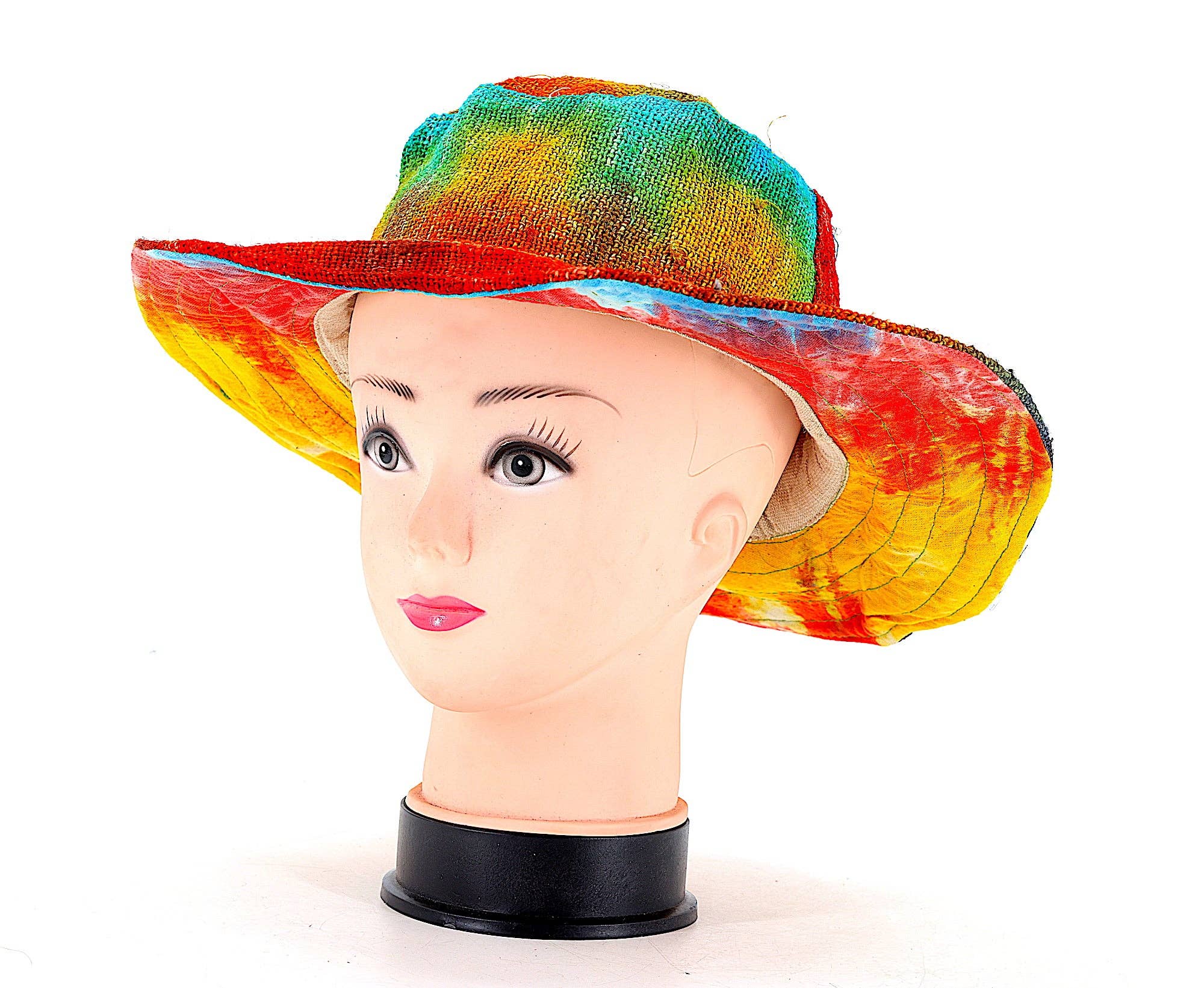 Himalaya Handmade - Vente Bob – femme - Chapeau bohème hippie tie-dye fait main à 100% chanvre7
